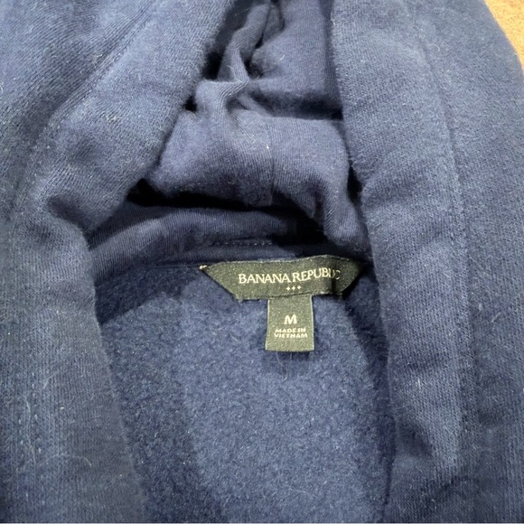 Banana Republic Navy Blue Hoodie with Satin Drawstring - Picture 3 of 7